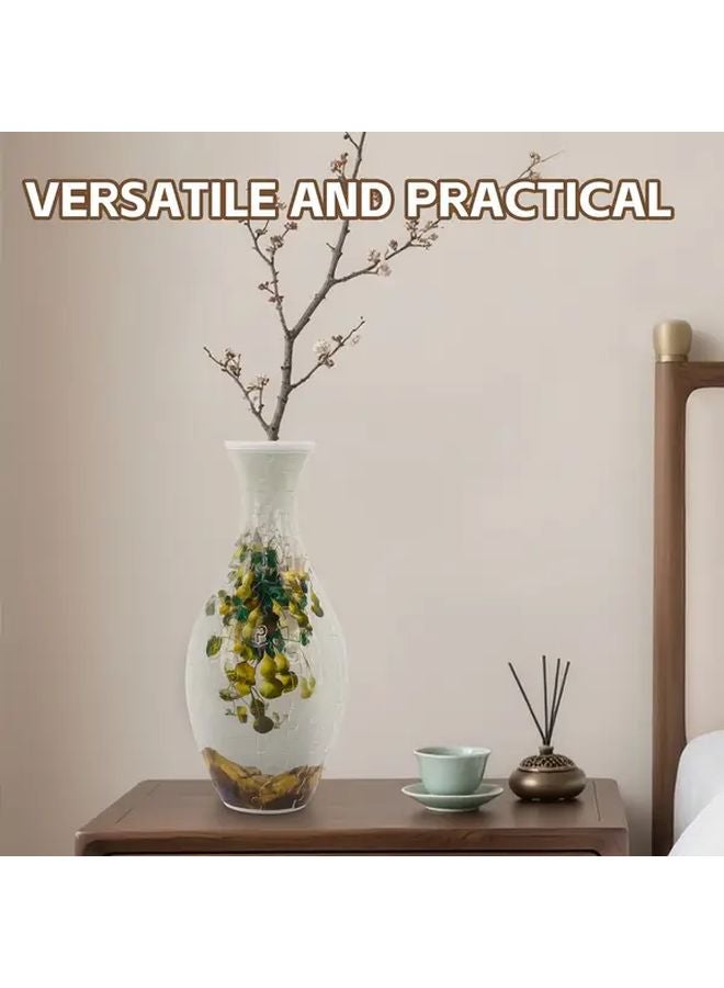 SH1689 فازة أحجية ثلاثية الأبعاد على شكل قرع - نموذج 3 - نقش وردي - 164 قطعة منحنية - ديكور للمنزل والمكتب - هدية - Image 4